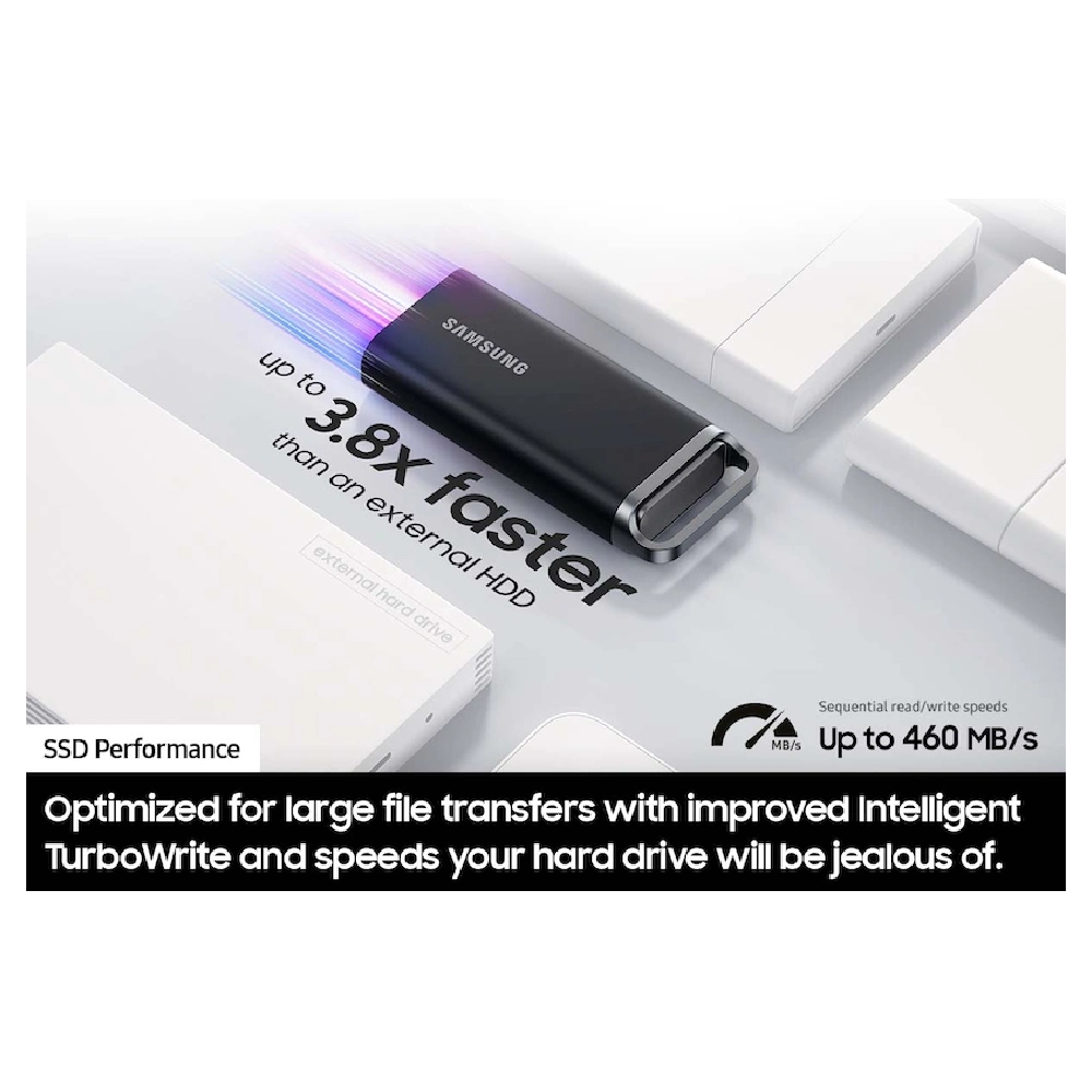 Samsung External SSD 4TB T5 EVO (With USB 3.2) Black view 3